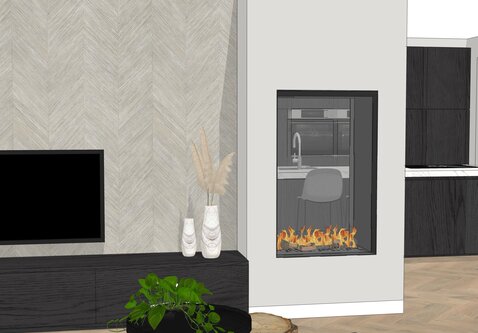 Elu B tunnel 75/120 bio-ethanol haard inbouw