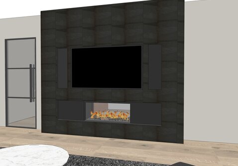 Elu B tunnel 95/40 bio-ethanol haard inbouw