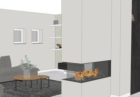 Elu B room divider 110/40 bio-ethanol haard inbouw