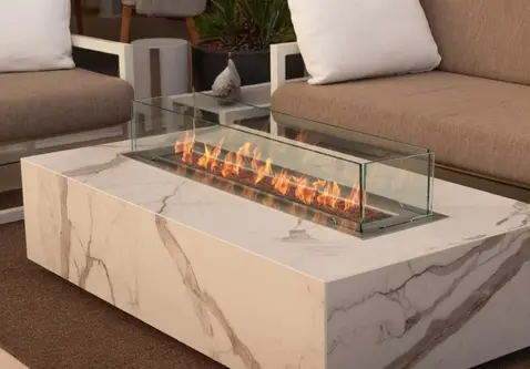 Cabo Table Daze Vrijstaande Bio-ethanol Haard met DEKTON bekleding
