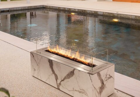 Cabo Daze Vrijstaande Bio-ethanol Haard met DEKTON bekleding