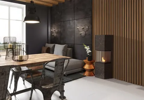 Rock Laurent Vrijstaande Bio-ethanol Haard met DEKTON bekleding