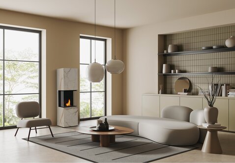 Rock Daze Vrijstaande Bio-ethanol Haard met DEKTON bekleding