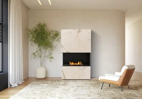 Stone Daze Vrijstaande Bio-ethanol Haard met DEKTON bekleding