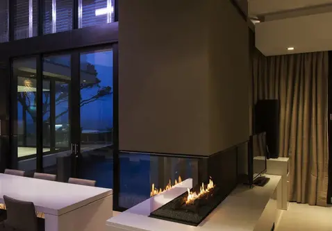 Panorama Roomdivider gesloten inbouwhaard