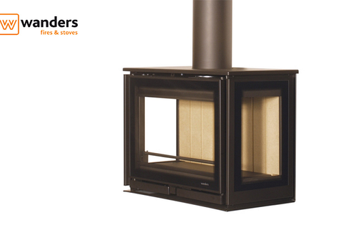 Wanders Square 60 driezijdig Wall houtkachel