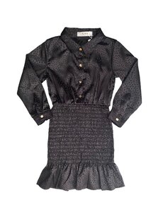  Shiny Leopard Dress - Black (Defect) - maat 98/104