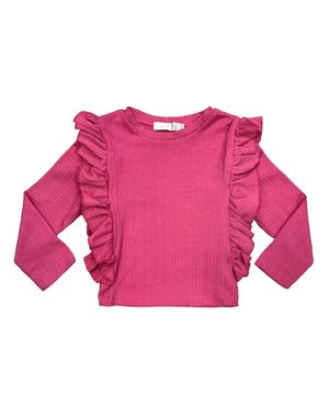  Happy Ruffle Top - Fuchsia