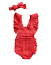  Ruffle Romper - Red