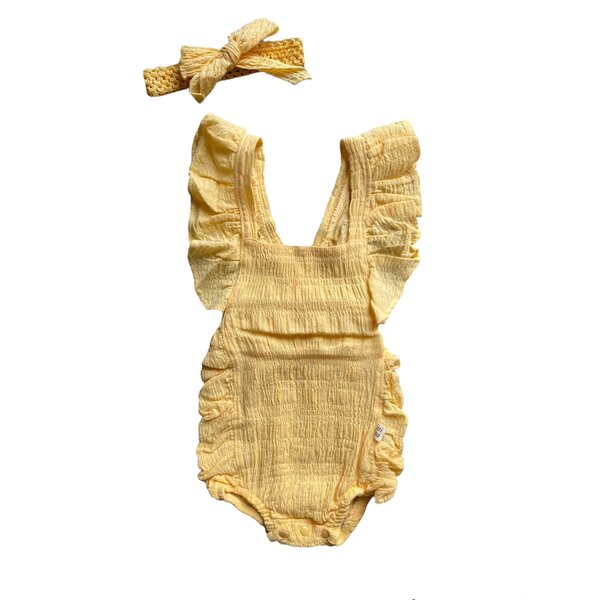 Ruffle Romper - Yellow