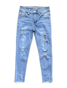 Damaged Skinny Jeans - Blue