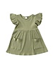  Pocket Ruffle Dress - Army Green