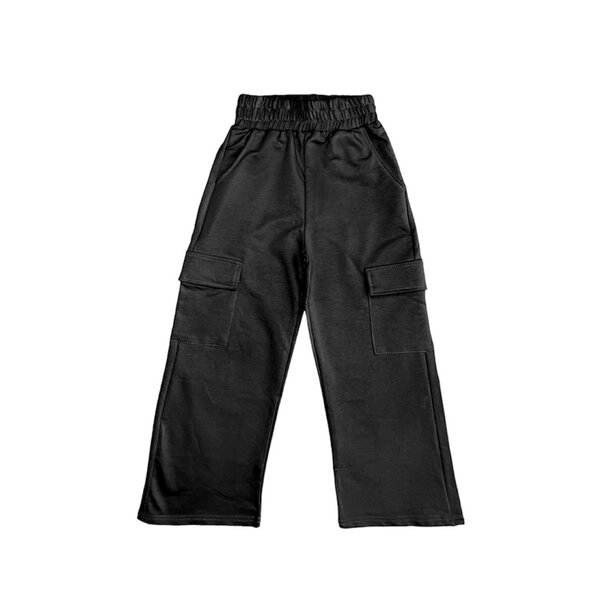Wide Cargo Pants - Black