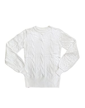  Super Soft Cable Sweater - White