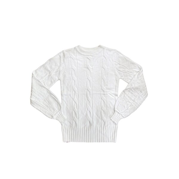 Super Soft Cable Sweater - White