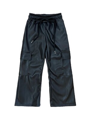  Leather Pocket Pants - Black