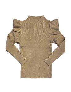Livia Button Top - Caramel