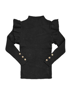 Livia Button Top - Black