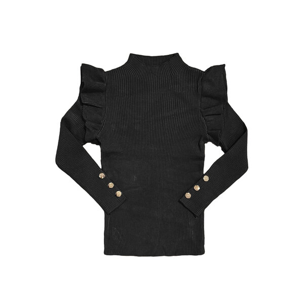 Livia Button Top - Black