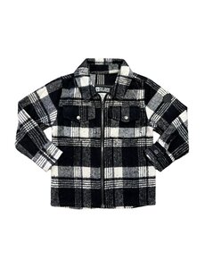 Lumberjack Zipper Blouse - Black/White