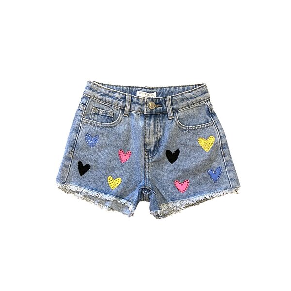 Colorful Hearts Short - Blue