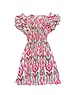  Stylish Summer Print Dress - White/Pink