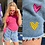 Colorful Hearts Short - Blue