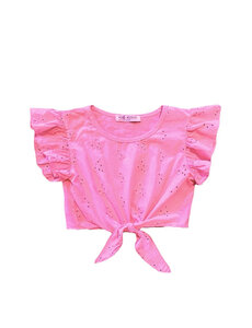 Benti Broderie Top - Fuchsia
