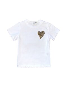  Sparkling Heart Shirt - White/Gold