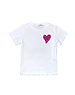  Sparkling Heart Shirt - White/Fuchsia