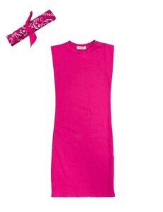 Long Dress & Bandana - Fuchsia