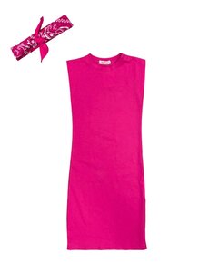  Long Dress & Bandana - Fuchsia
