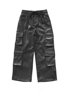 Leather Double Pocket Pants - Black