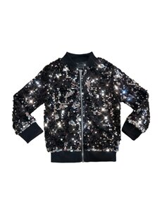 Pailletten Bomber - Black/Silver