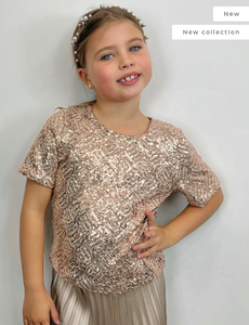 Stylish Sequin Top - Rose Gold