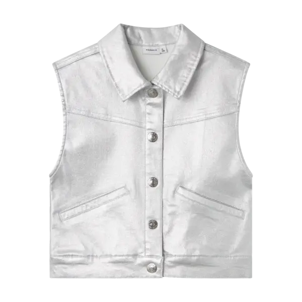 Name it NKFRANDI TWILL VEST - Silver Foil