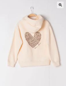 Paris Leopard Heart Sweater - Creme