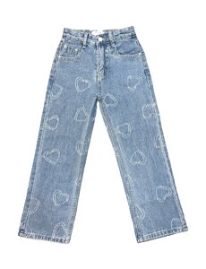 Damaged Heart Jeans - Blue