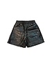  High Waist Leather Pocket Short - Black