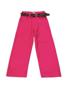 Gwen Pants & Leopard Belt - Fuchsia