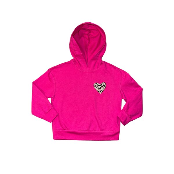 Musthave Leopard Heart Sweater - Fuchsia