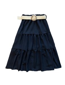 Long Spanish Skirt & Belt - Black