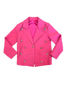 Lovely Heart Blazer - Fuchsia/Gold