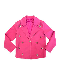  Lovely Heart Blazer - Fuchsia/Gold