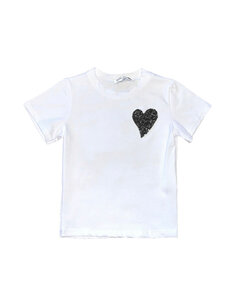  Sparkling Heart Shirt - White/Black