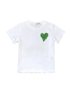 Sparkling Heart Shirt - White/Bright Green