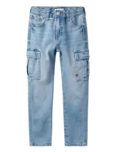Name It - NKMSILAS TAP CARGO JEANS - Light Blue Denim