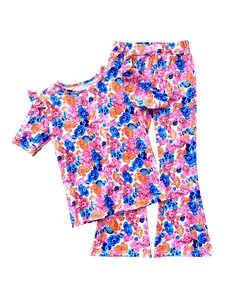 Jazzeble Flared & Top Set - Pink/Kobalt