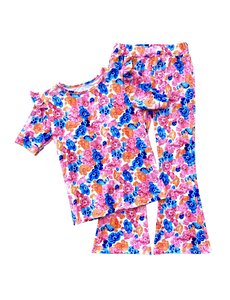  Jazzeble Flared & Top Set - Pink/Kobalt