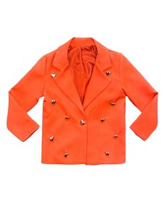 Lovely Heart Blazer  - Orange/Gold